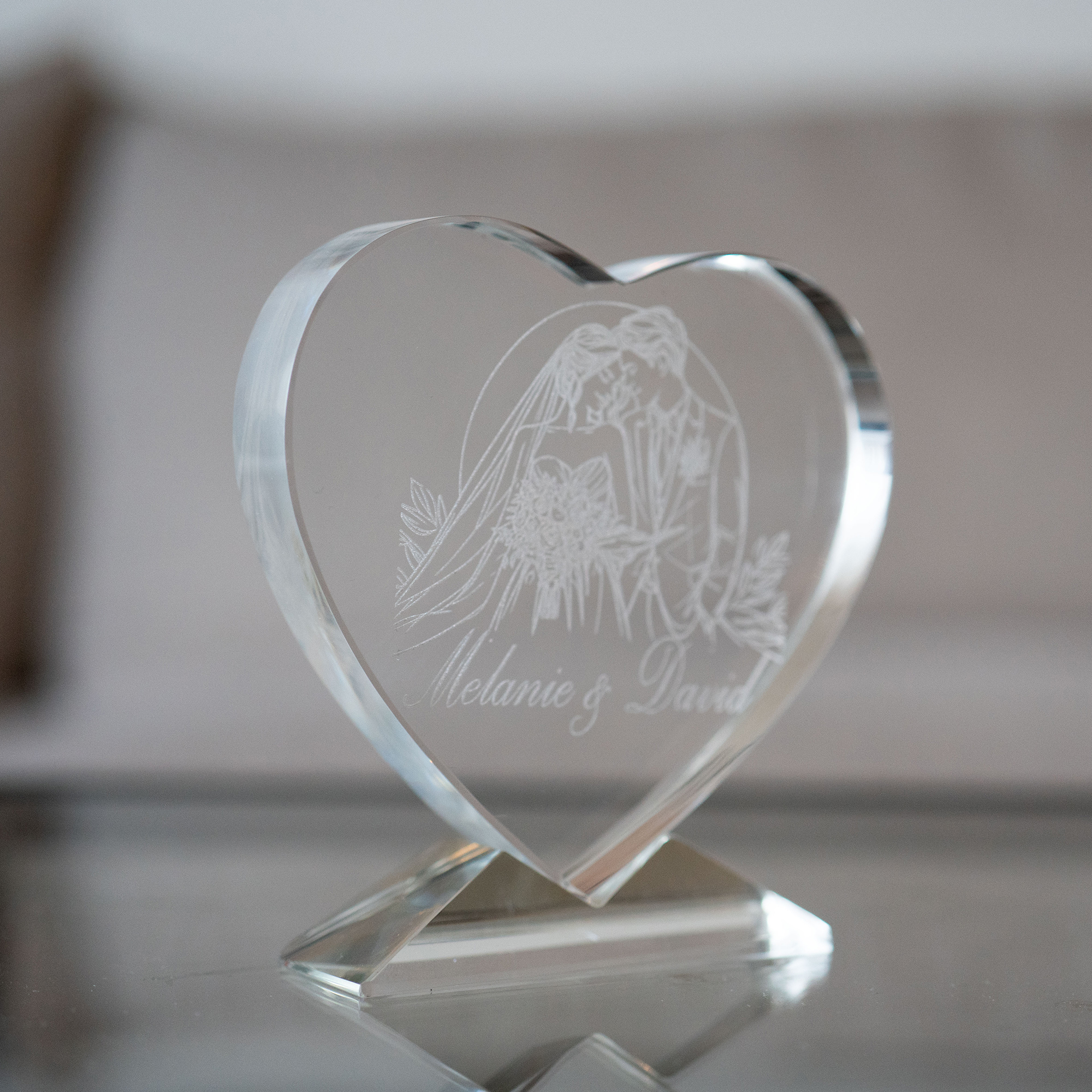 Photo Cristal CR-023, cœur, taille 100 x 105 x 35 mm, 36 pcs./pack