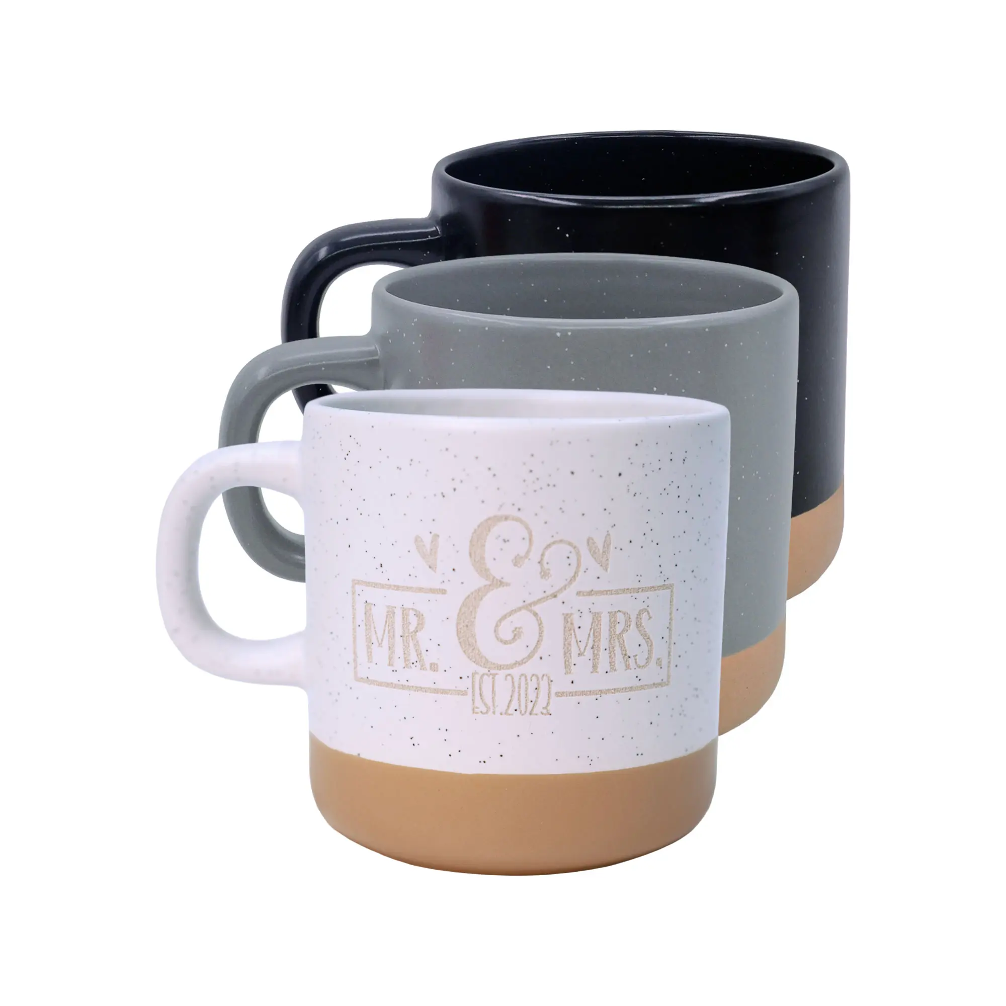 Tasse vintage MIKE pour gravure laser, avec socle marron, lavage à la main recommandé, 36 pcs./carton