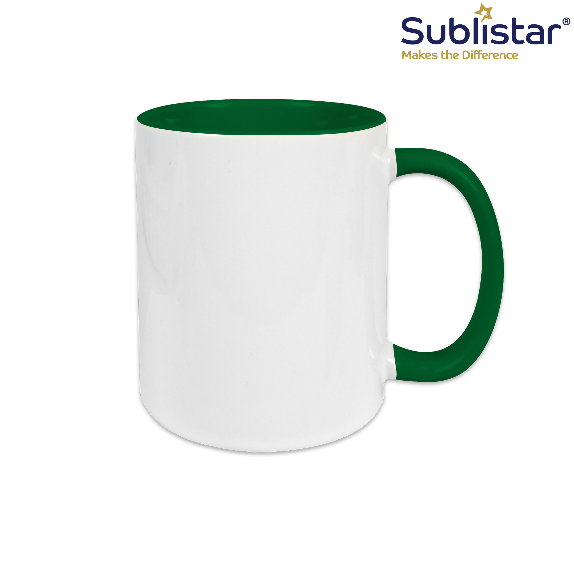 Ceramic mug TWO TONES & HANDLE 11oz, Sublistar®-Coating, various colours