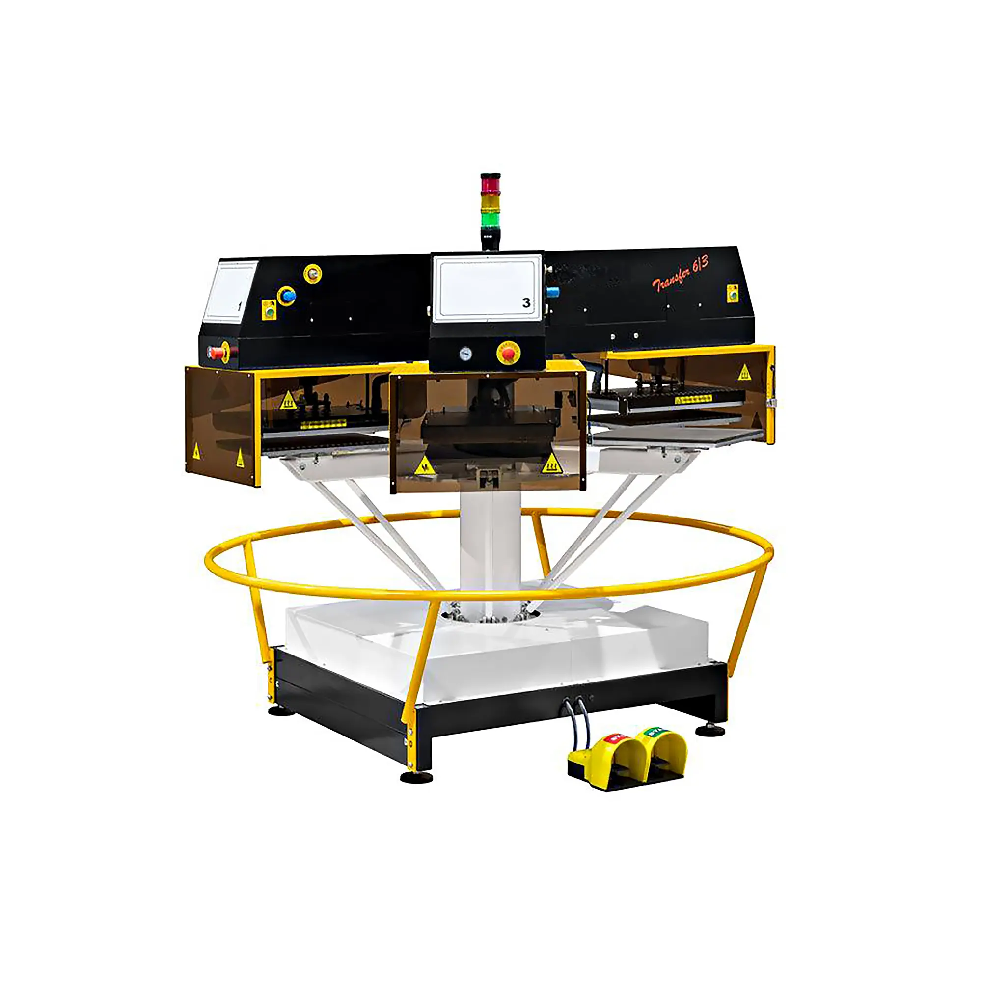 Columbia Pneumatisches Transferpressen-Karussell, mit 6 Arbeitsplatten je 500 x 400 mm