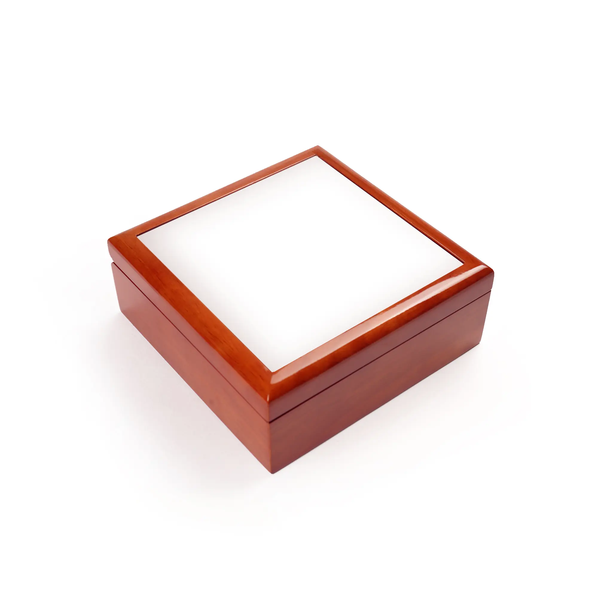 Geschenkkästchen rotbraun, Größe 180 x 180 x 72,5 mm, inkl. Keramikfliese 152 x 152 mm