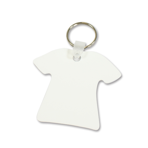 UNISUB Porte-clés, Tee-Shirt,  taille 64 x 70 x 1mm, couleur blanc brillant, 50 pcs./carton