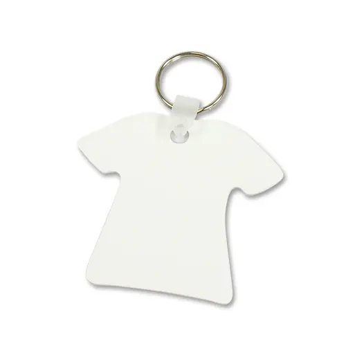 UNISUB Schlüsselanhänger T-Shirt,  Größe 64 x 70 x 1mm, Farbe Weiß-glänzend, 50 St./Karton