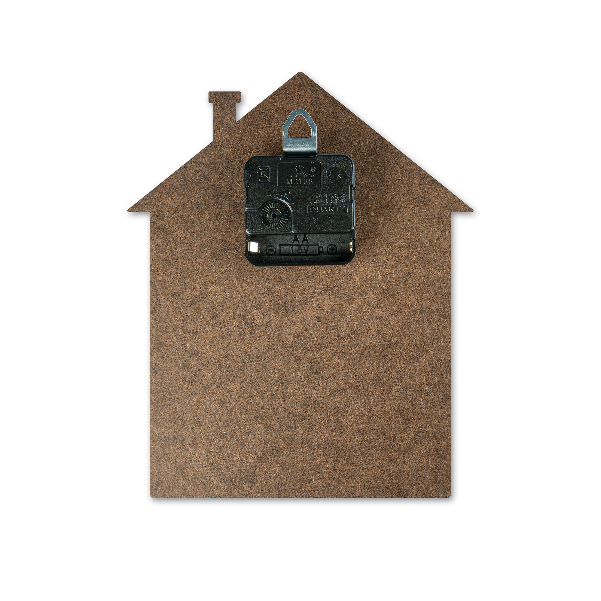 Horloge murale Sublistar® en MDF, modèle maison, 23 x 19 cm, 3 mm d'épaisseur, horloge et aiguilles incluses