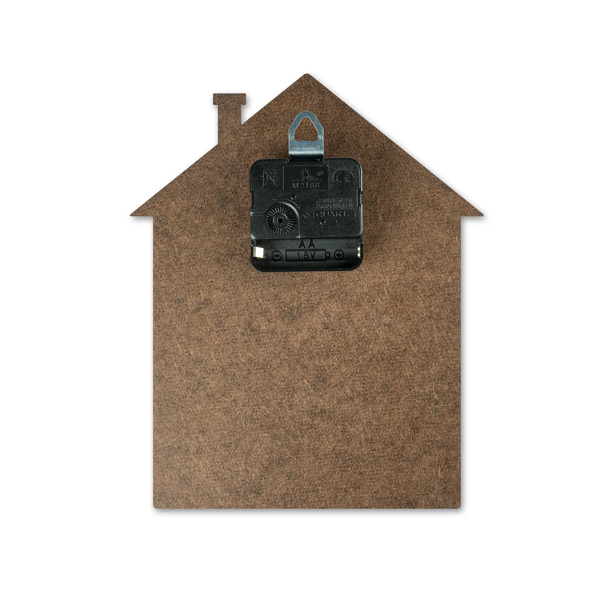 Sublistar® MDF Wanduhr Hausdesign, 23 x 19 cm, 3 mm stark, inkl. Uhrwerk und Zeiger