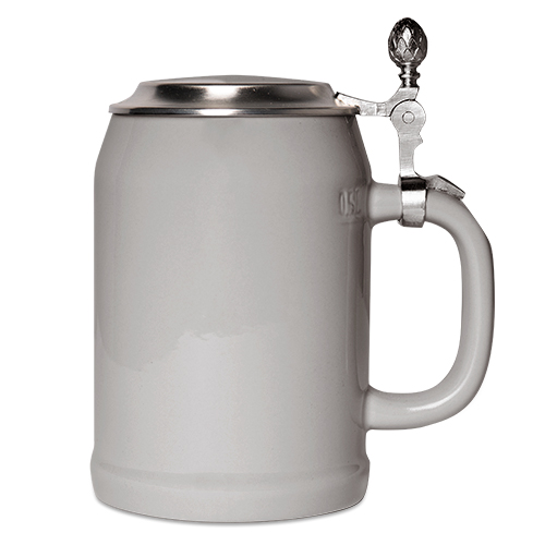 Bierkrug Upper Class RADLER 500 ml, Farbe Dunkelgrau mit Zinndeckel