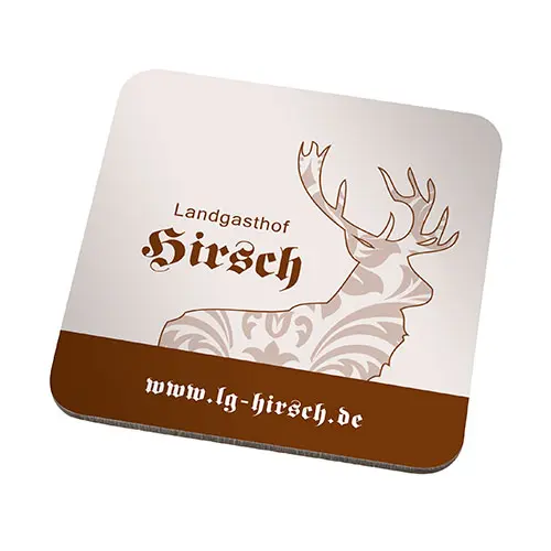 Sublistar® MDF Untersetzer, 95 x 95 x 3 mm, Rückseite Kork, Farbe Weiß-glänzend