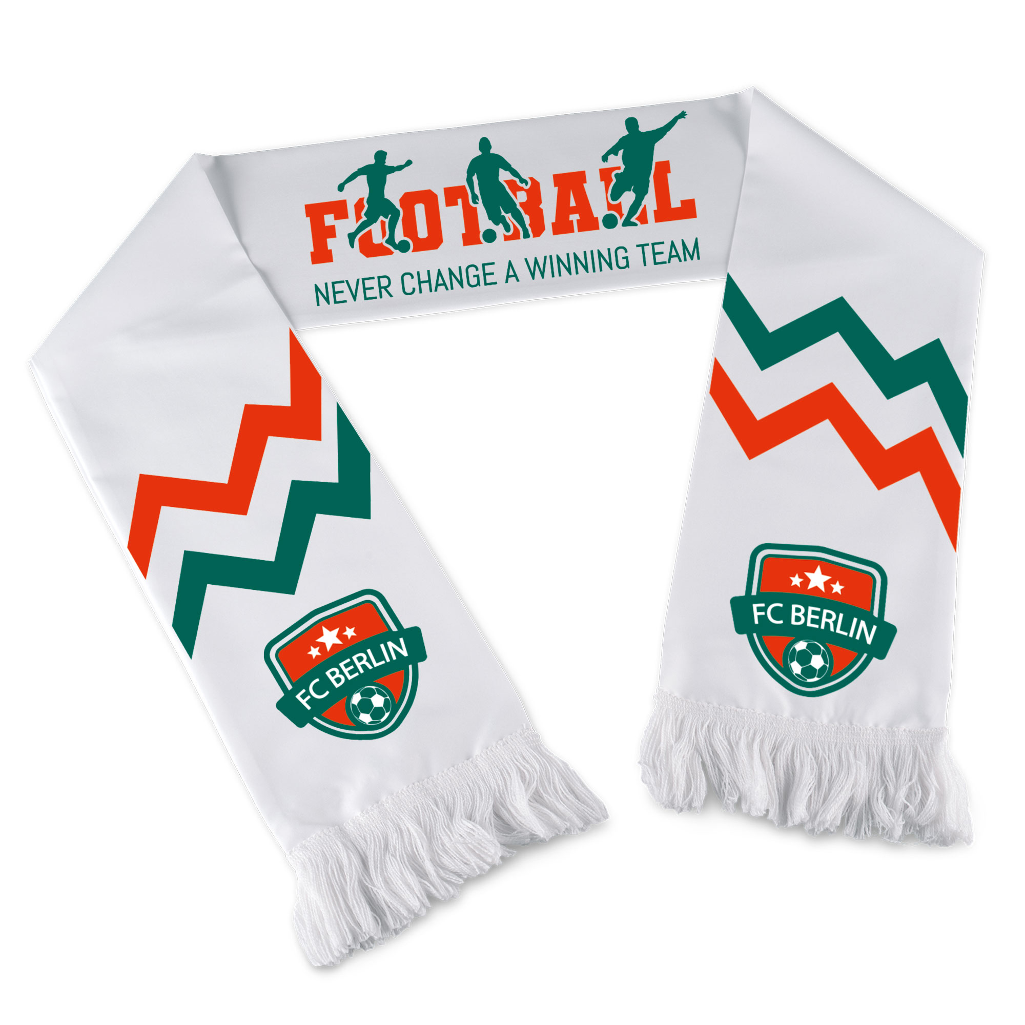 Bedruckbarer Polyesterschal mit Fransen, Farbe Weiß