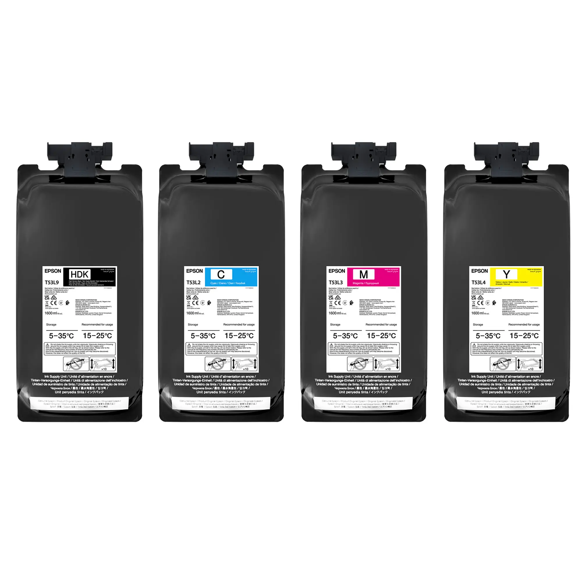 Epson UltraChrome DS, for SureColor F6400/F6400H, F9500/F9500H, 1600 ml cartridge, various colours