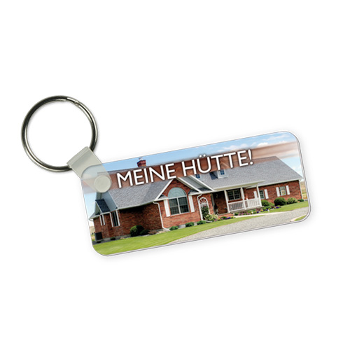 UNISUB Porte-clés rectangulaire, taille 30 x 75 mm,  blanc brillant, 50 pcs./carton