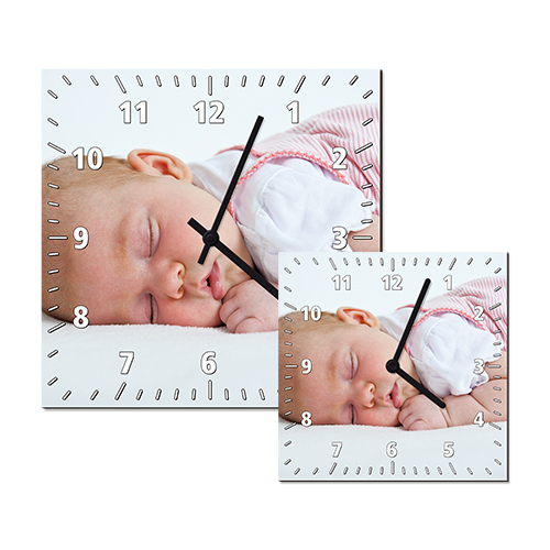 Hartfaser-Wanduhr quadratisch, div. Ausführungen
