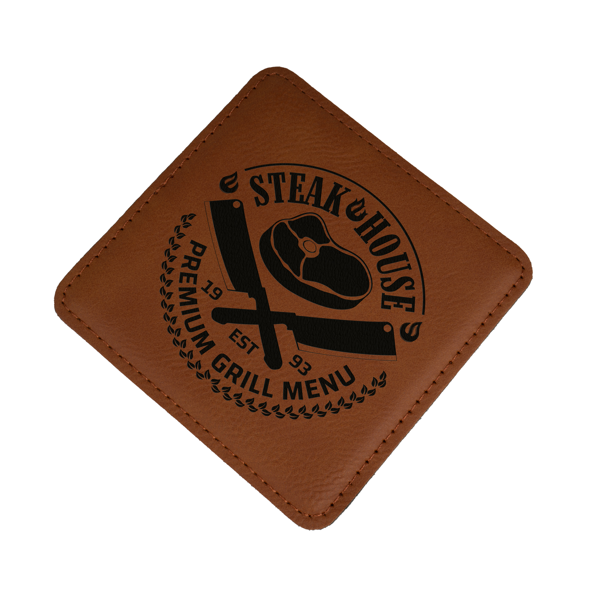 Dessous de verre laser en similicuir 100 x 100 mm div. couleurs