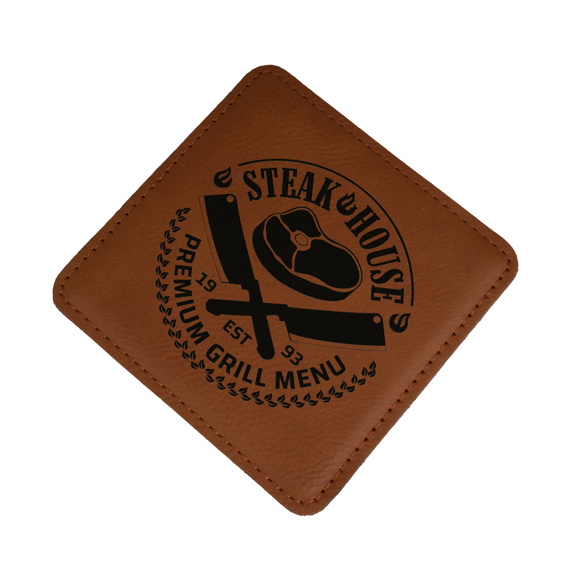 Dessous de verre laser en similicuir 100 x 100 mm div. couleurs