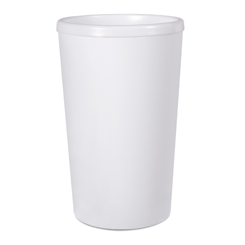 Gobelet conique en plastique à double paroi, couleur blanc, 380 ml, couvercle noir, diverses versions