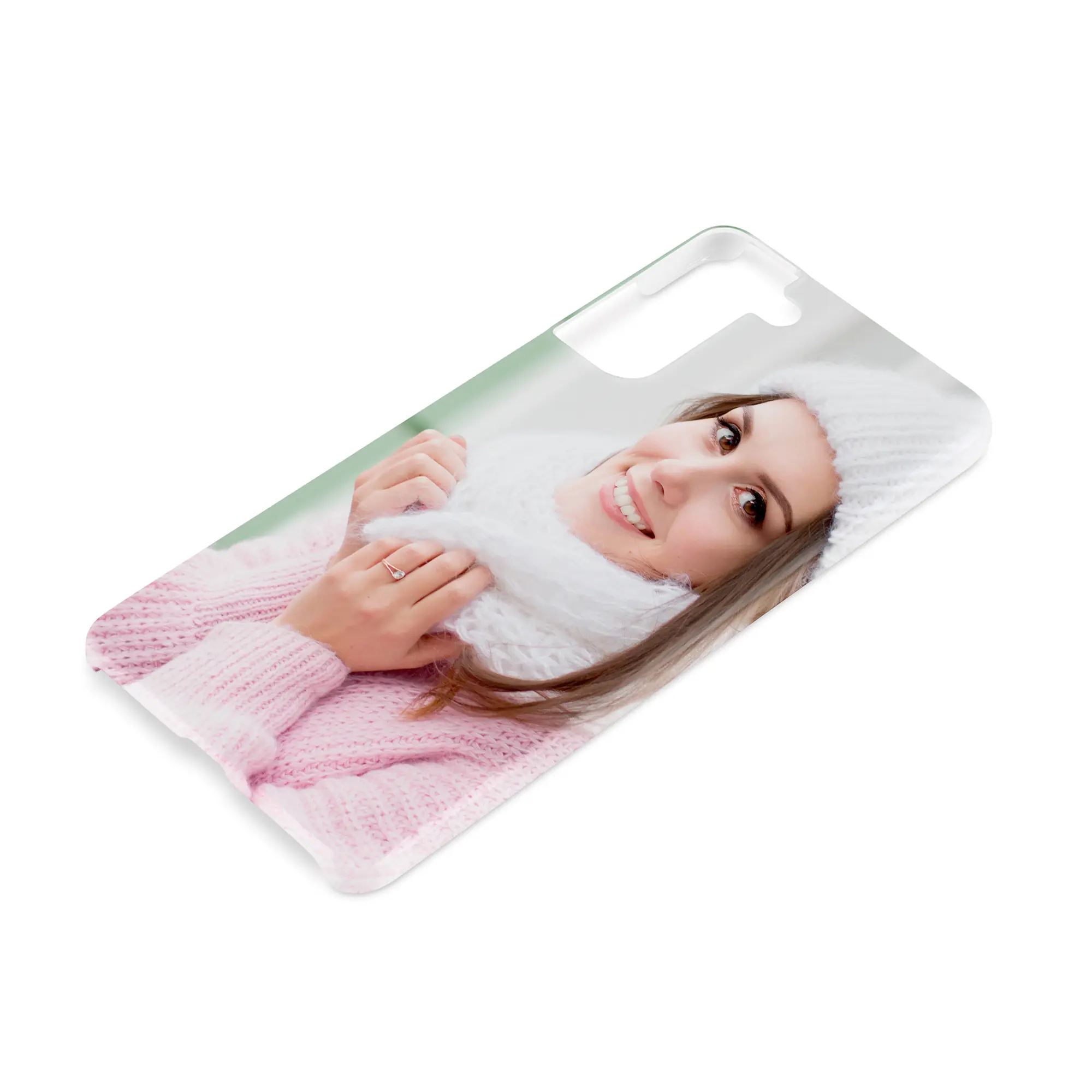 3D Premium Cover für Galaxy und iPhone, Farbe Weiß-glänzend und Farbe Weiß-matt