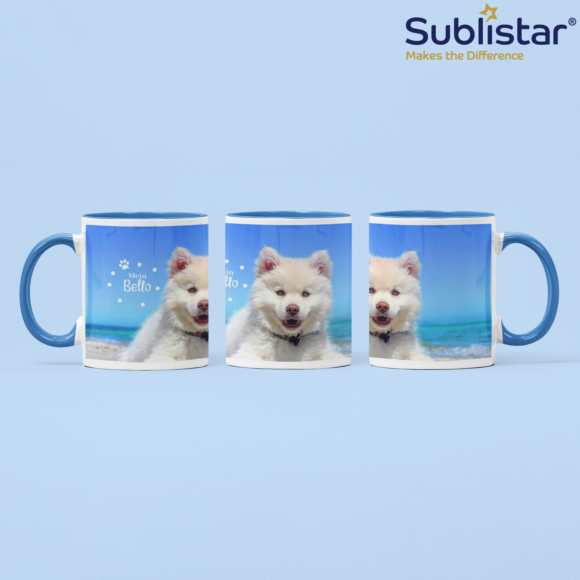 Ceramic mug TWO TONES & HANDLE 11oz, Sublistar®-Coating, various colours