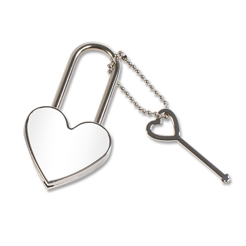 Cadenas d’amour, verrouillable, avec empiècement en aluminium, diverses tailles