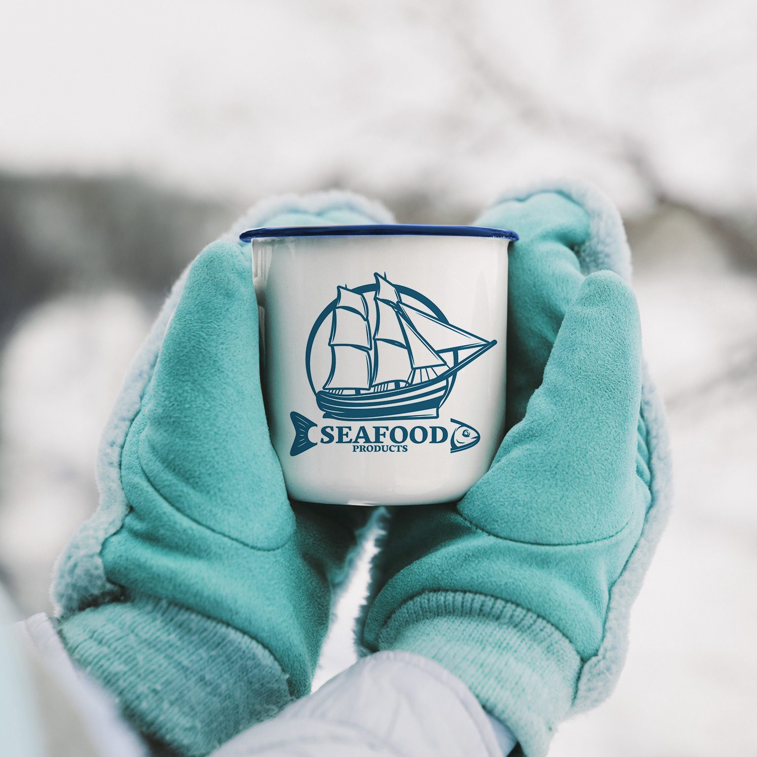 Emailletasse weiß 12oz, mit farbigem Tassenrand, div. Randfarben