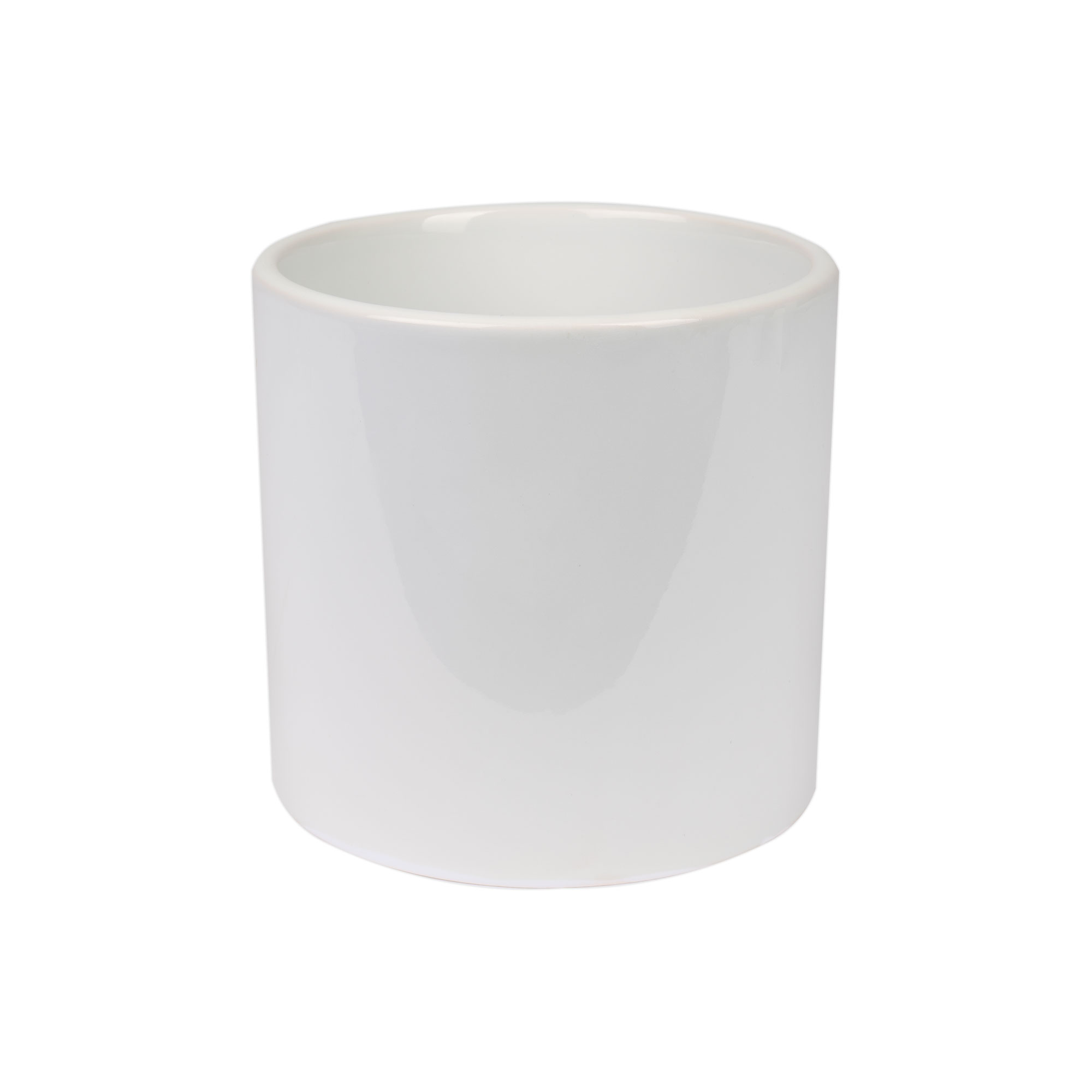 Blumentopf aus weißer Keramik, Ø 145 mm, Höhe 135 mm