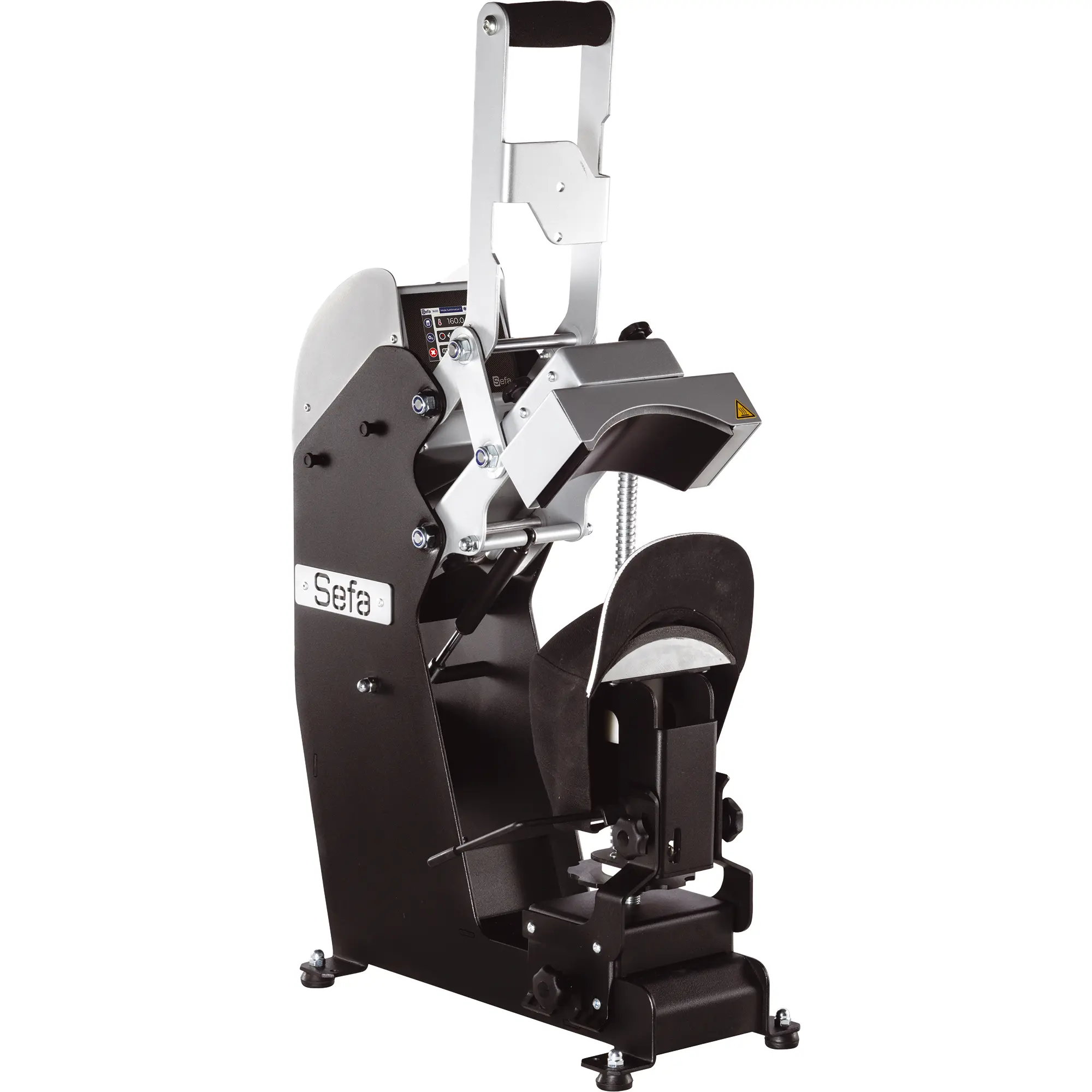 SEFA Presse für Bälle, Mützen, Logos und Schuhe, mit automatischer Öffnung