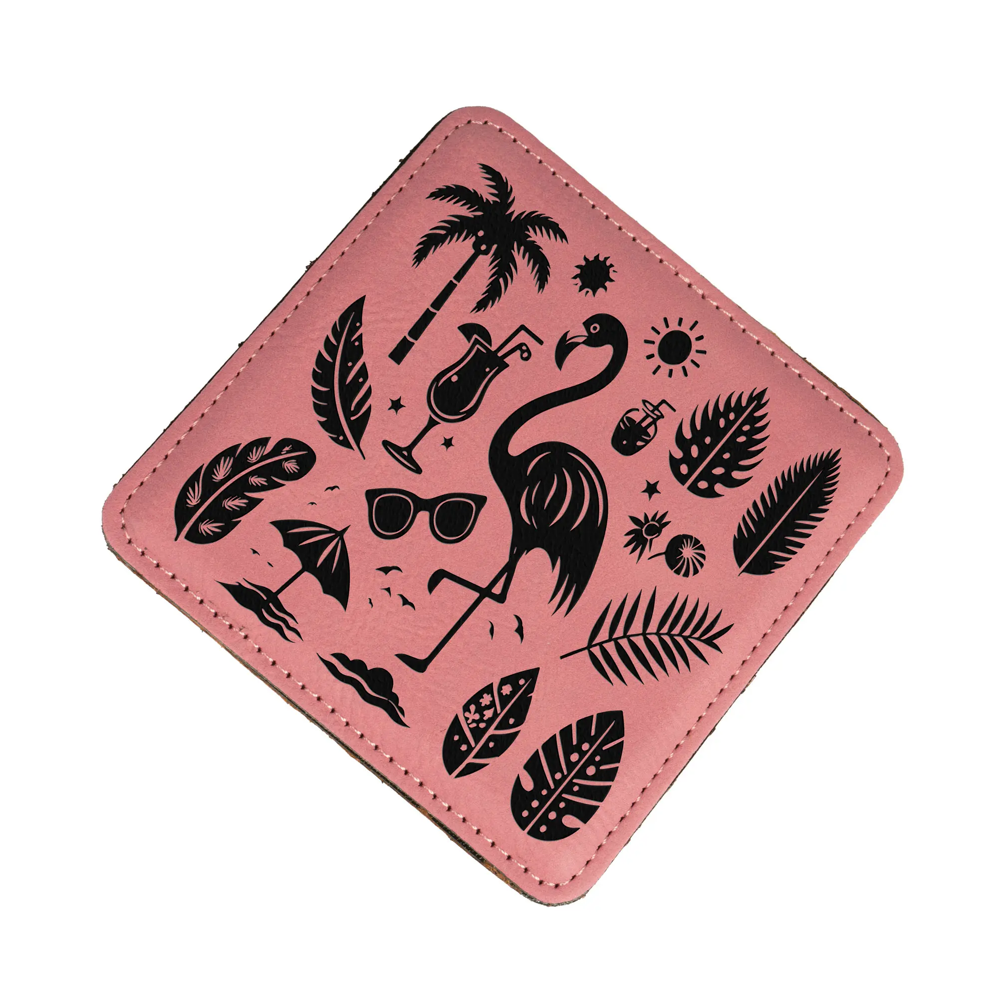 Dessous de verre laser en similicuir 100 x 100 mm div. couleurs