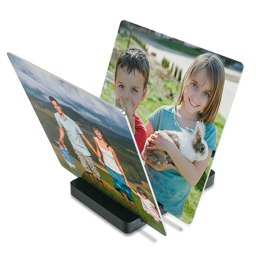 Support en acrylique 60 x 80 x 8 mm, pour 4 tableaux photo, couleur noir , 4 fentes, 8 pcs./carton