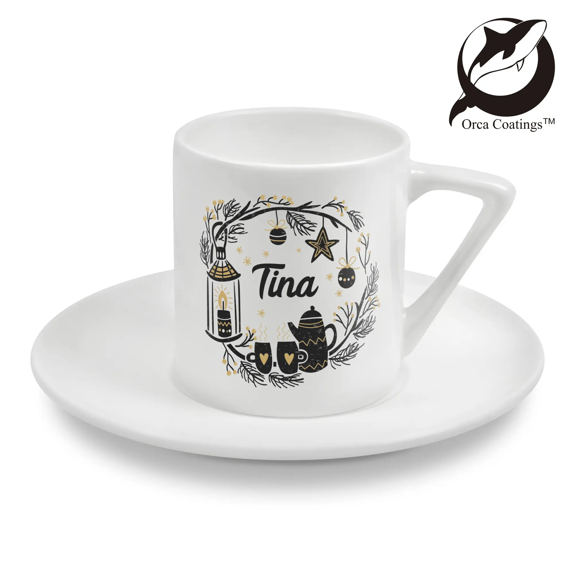 Tasse à espresso ITALIA 4oz, revêtement Orca®, résistante au lave-vaisselle, 48 lots/carton