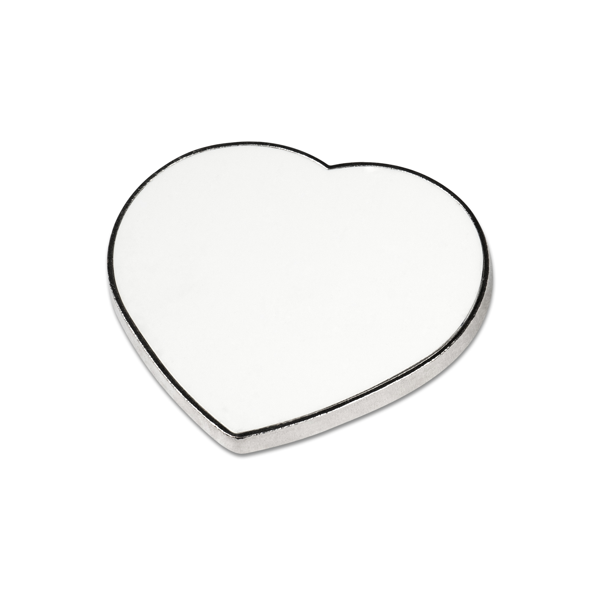 Aimant métallique argenté avec insert en aluminium blanc imprimable, différentes versions