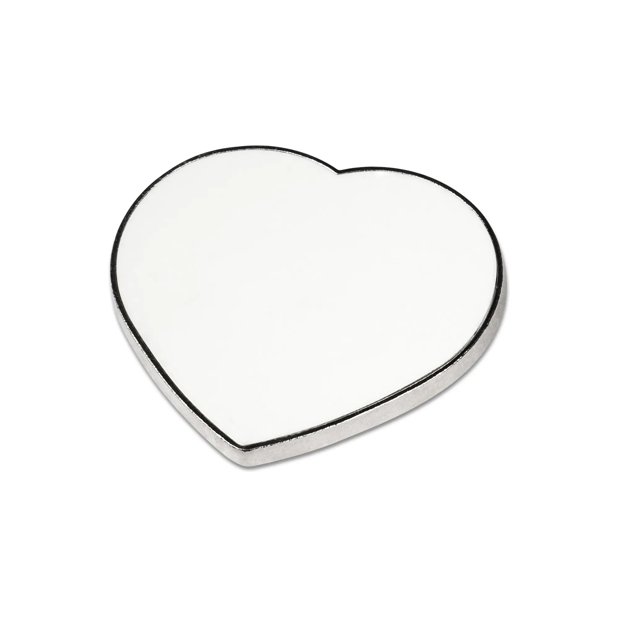 Metallmagnet Silber mit bedruckbarem weißen Alu-Einsatz, div. Ausführungen