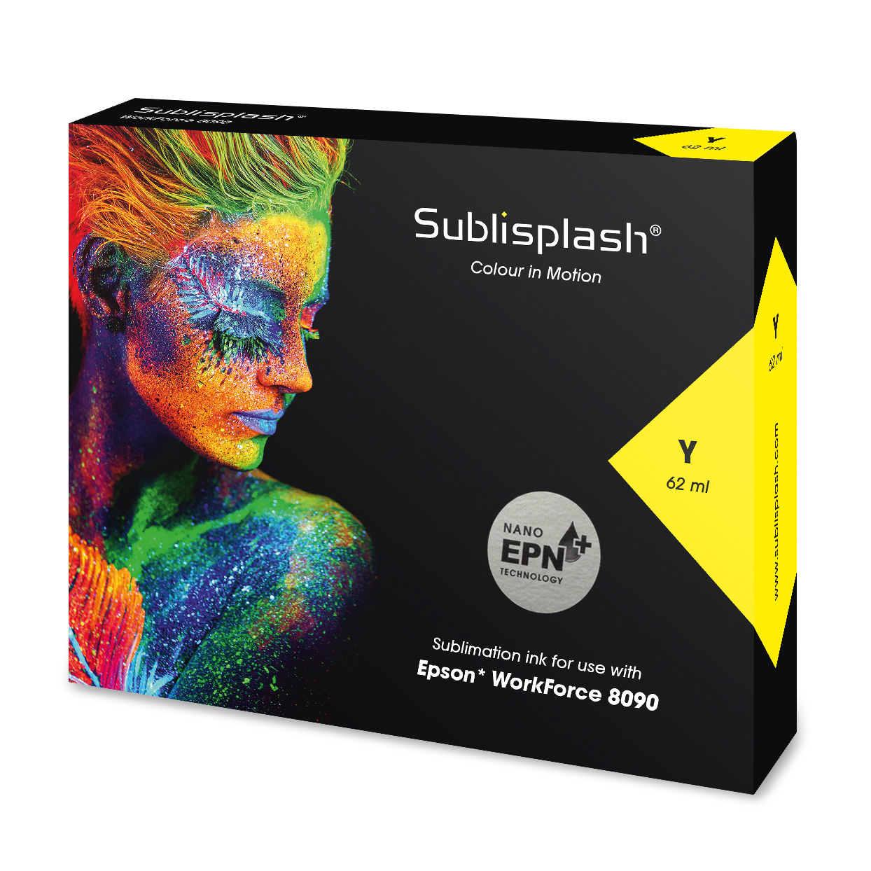 Sublisplash® EPN+ für Epson Workforce 8090, 62/120 ml Kartuschen, div. Farben