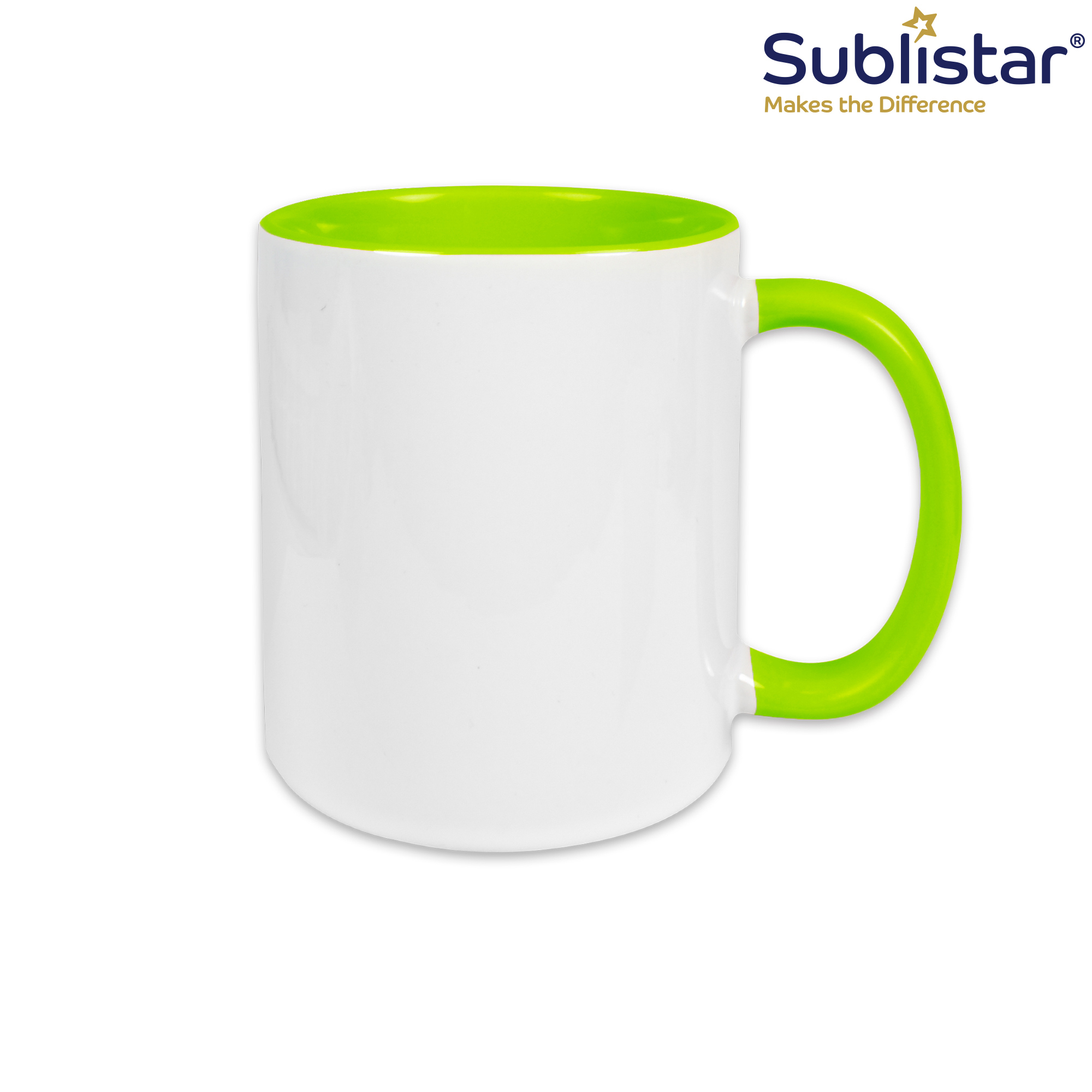 Tasse en céramique TWO TONES & HANDLE 11oz, Sublistar®-Coating, diverses couleurs