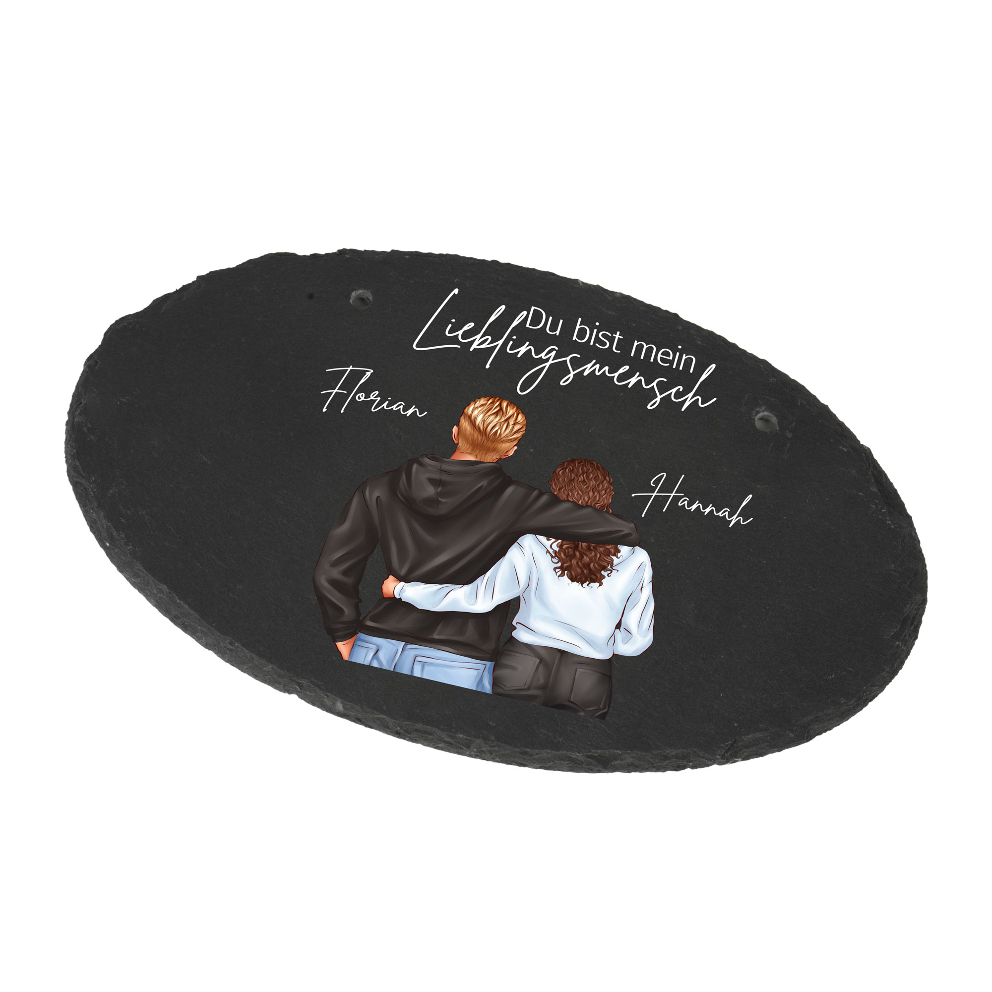 Ardoise pour gravure laser et impression UV, ovale 25 x 15 cm, 24 pcs./carton