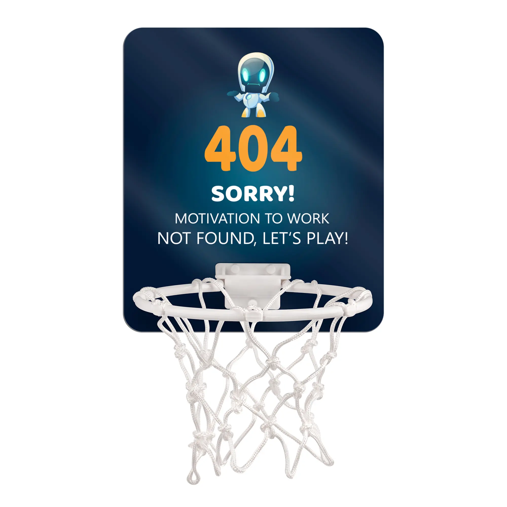 UNISUB Mini-Basketballkorb, Größe 190 x 230 mm, Farbe Weiß-glänzend