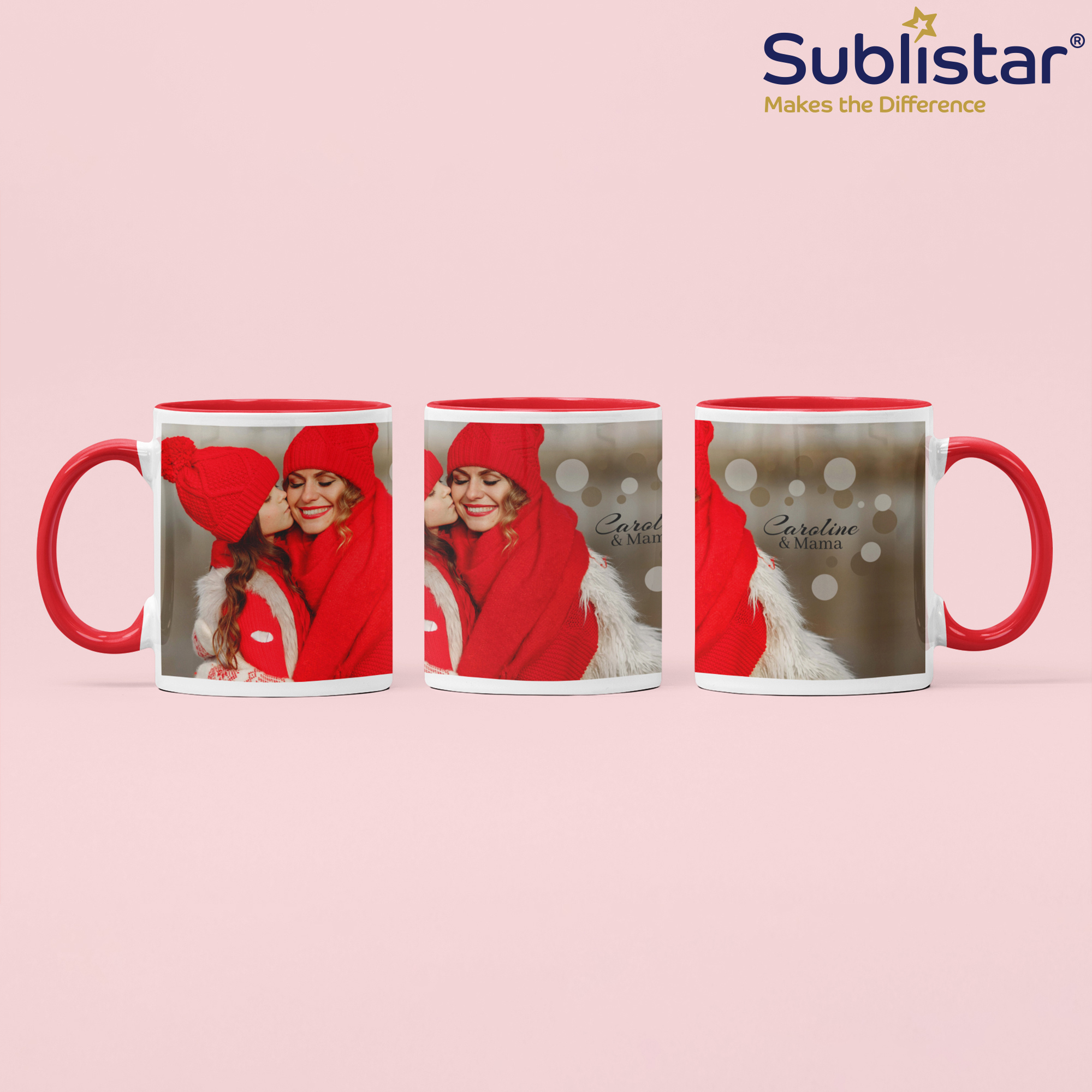 Ceramic mug TWO TONES & HANDLE 11oz, Sublistar®-Coating, various colours