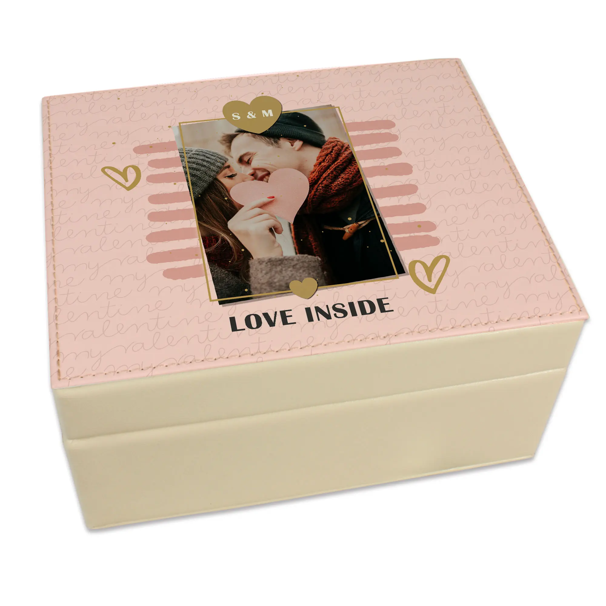 Subli Leather, Schmuckkästchen aus Kunstleder, Farbe Beige, Größe 150 x 125 x 80 mm, 1 St./Pack, 30 St./Karton