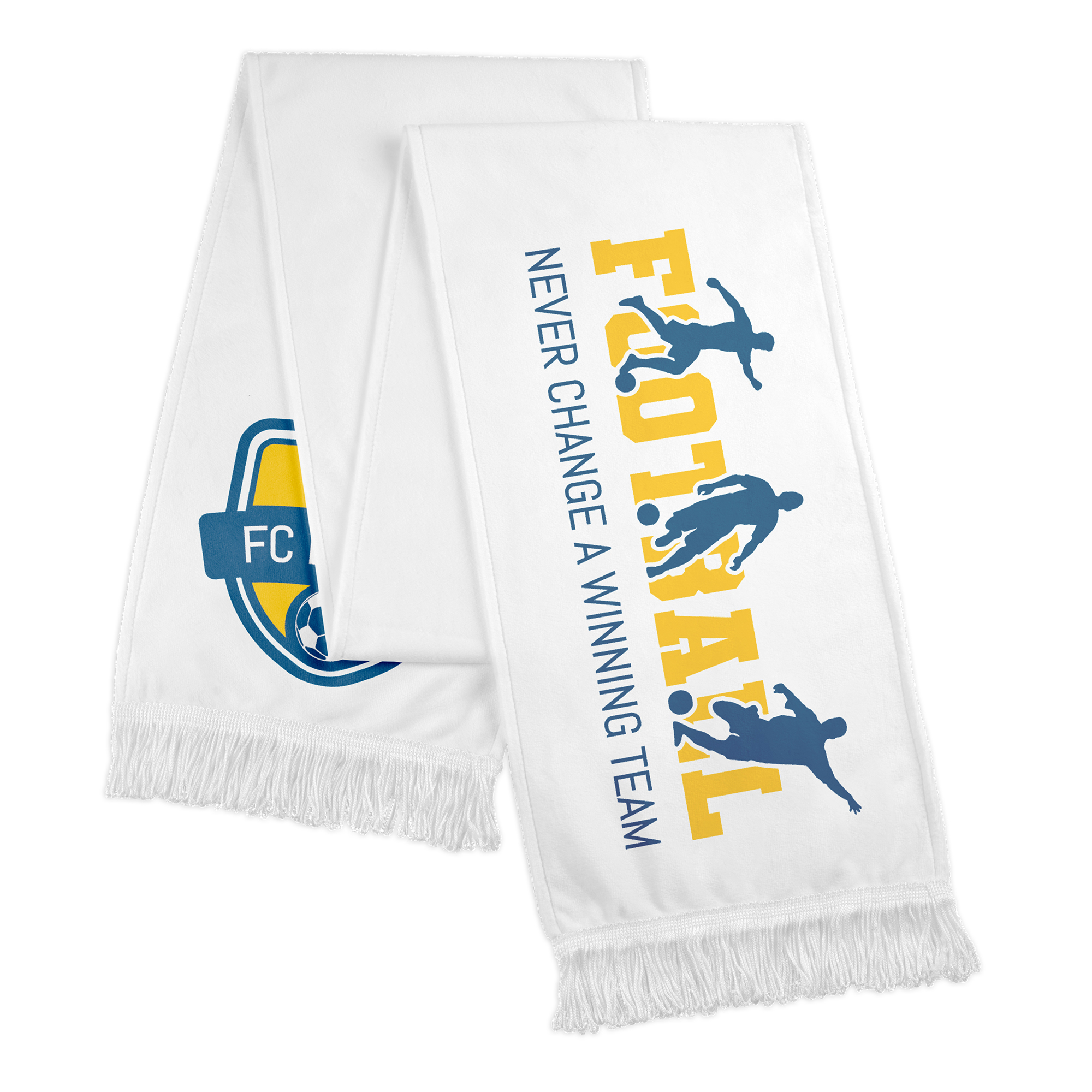 Bedruckbarer flauschiger Polyesterschal mit Fransen, Farbe Weiß, ca. 21 x 148 cm, 1 St./Pack, 100 St./Karton