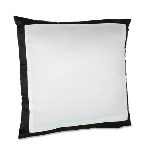 Sublistar® Kissenbezug schwarz satiniert mit weißem Druckfeld, 100% Polyester, Größe 45 x 45 cm