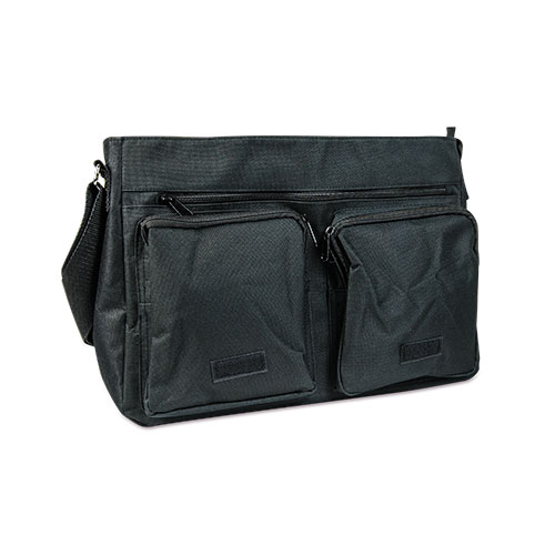 Sublistar® Sac à bandouliére MILAN avec rabat interchangeable, noir, taille (LxHxP) 400 x 280 x 100 mm, 40 pcs./carton