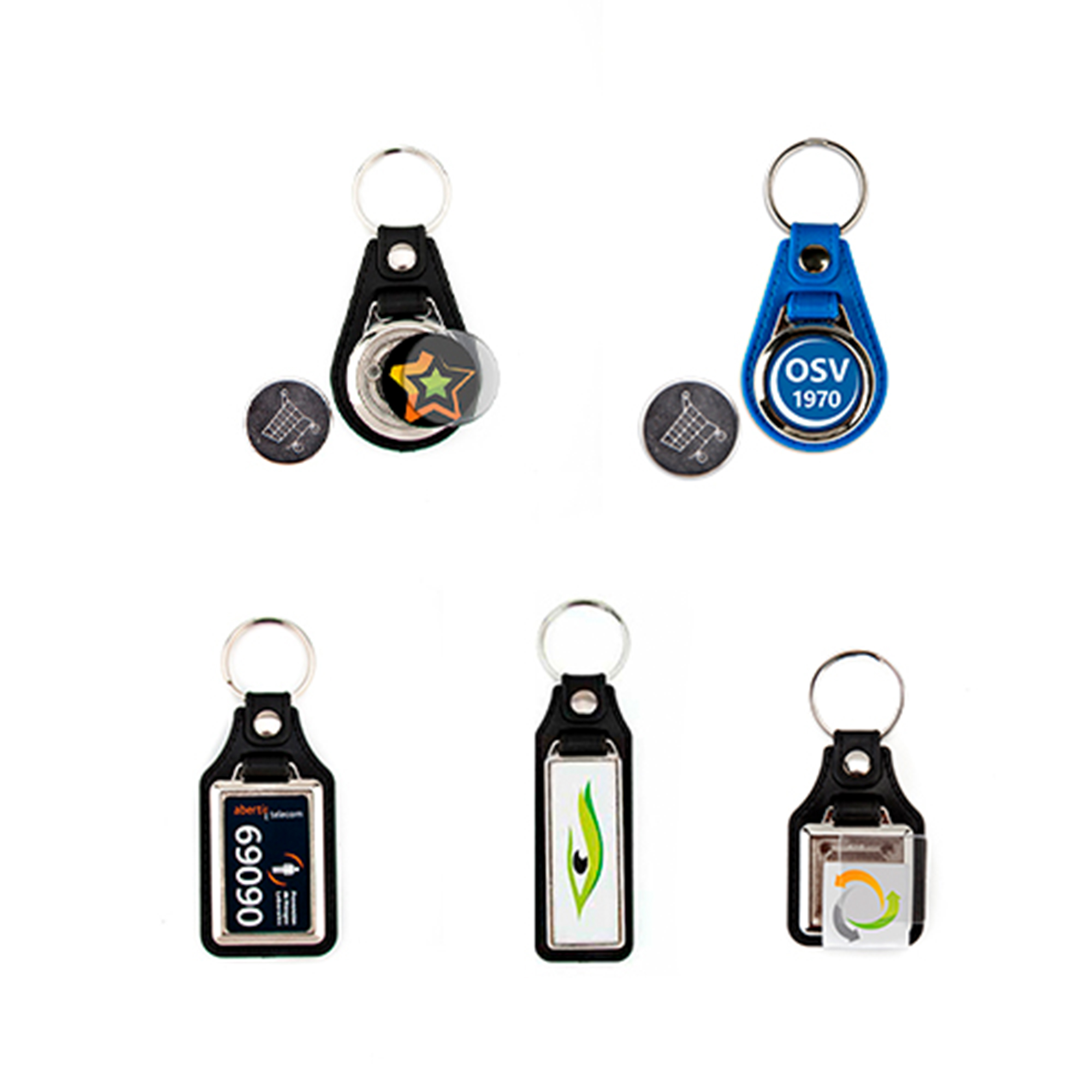 Porte-clés Multiplexx, métal, simili-cuir, diverses versions