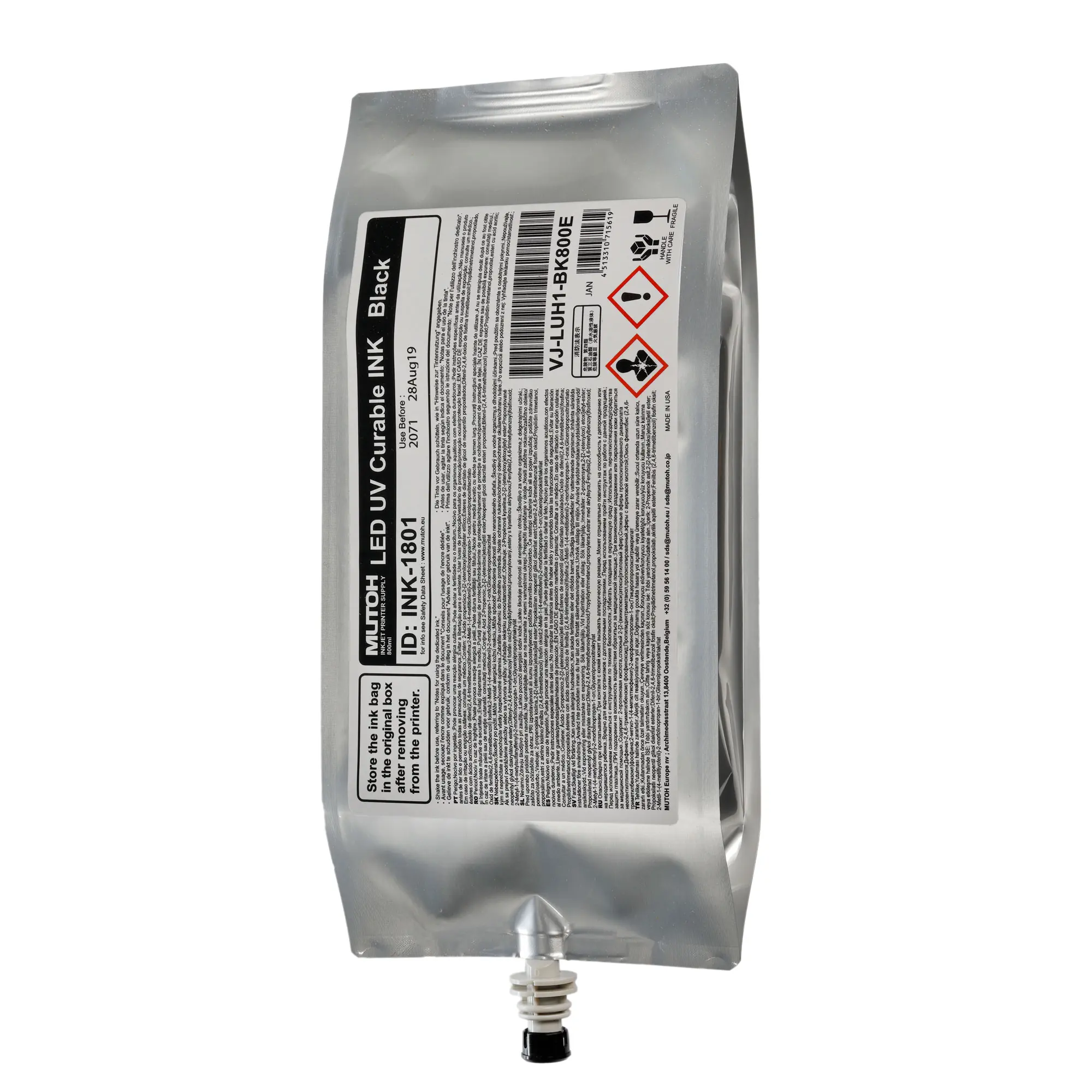 UH21 Hard LED UV Ink, various colours, 800 ml ink pack