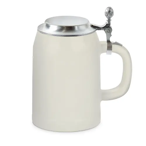 Bierkrug Upper Class RADLER 500 ml, Farbe Lichtgrau mit Zinndeckel