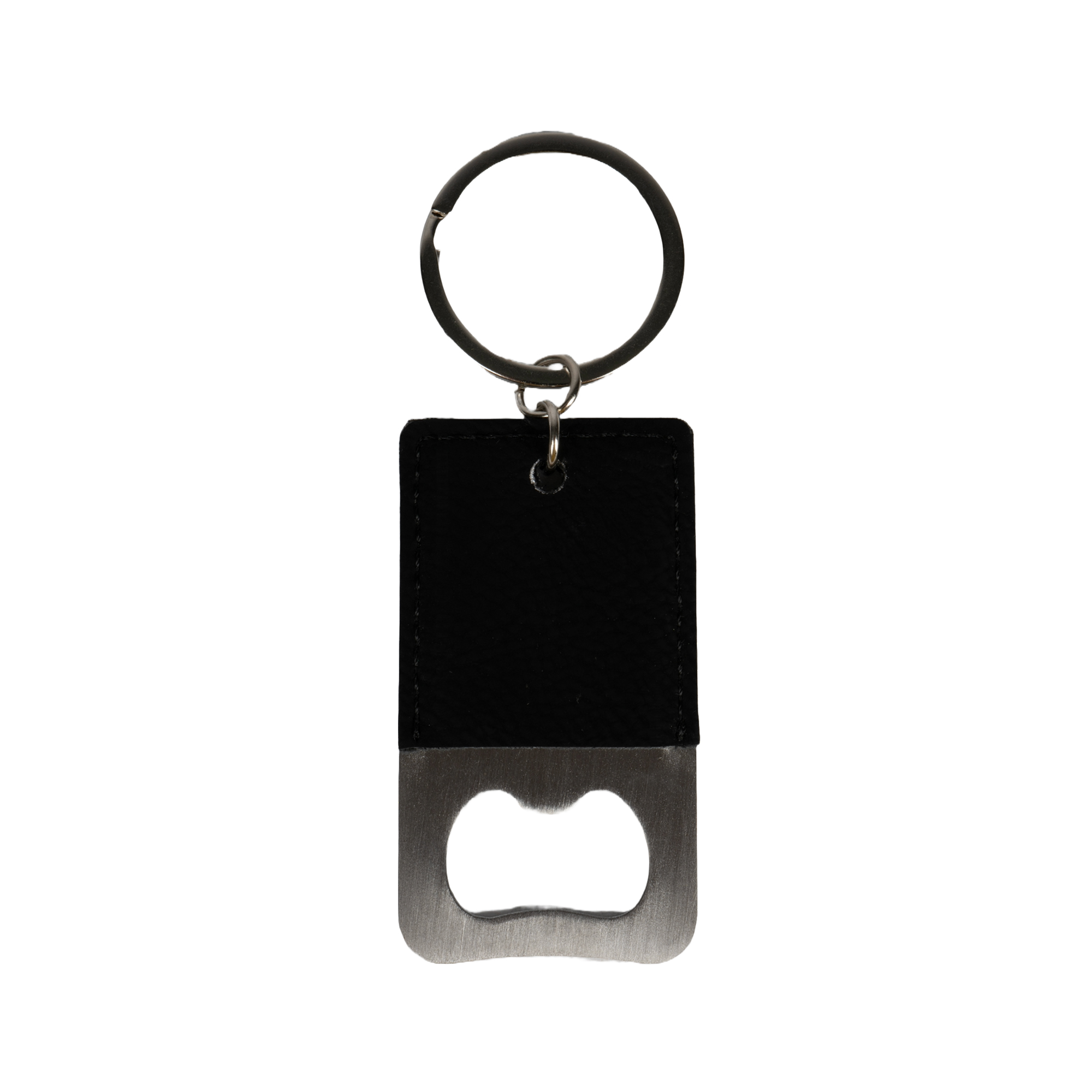 Laser stainless steel bottle opener keyring with imitation leather coating various colours Laser stainless steel bottle opener keyring with imitation leather coating various colours