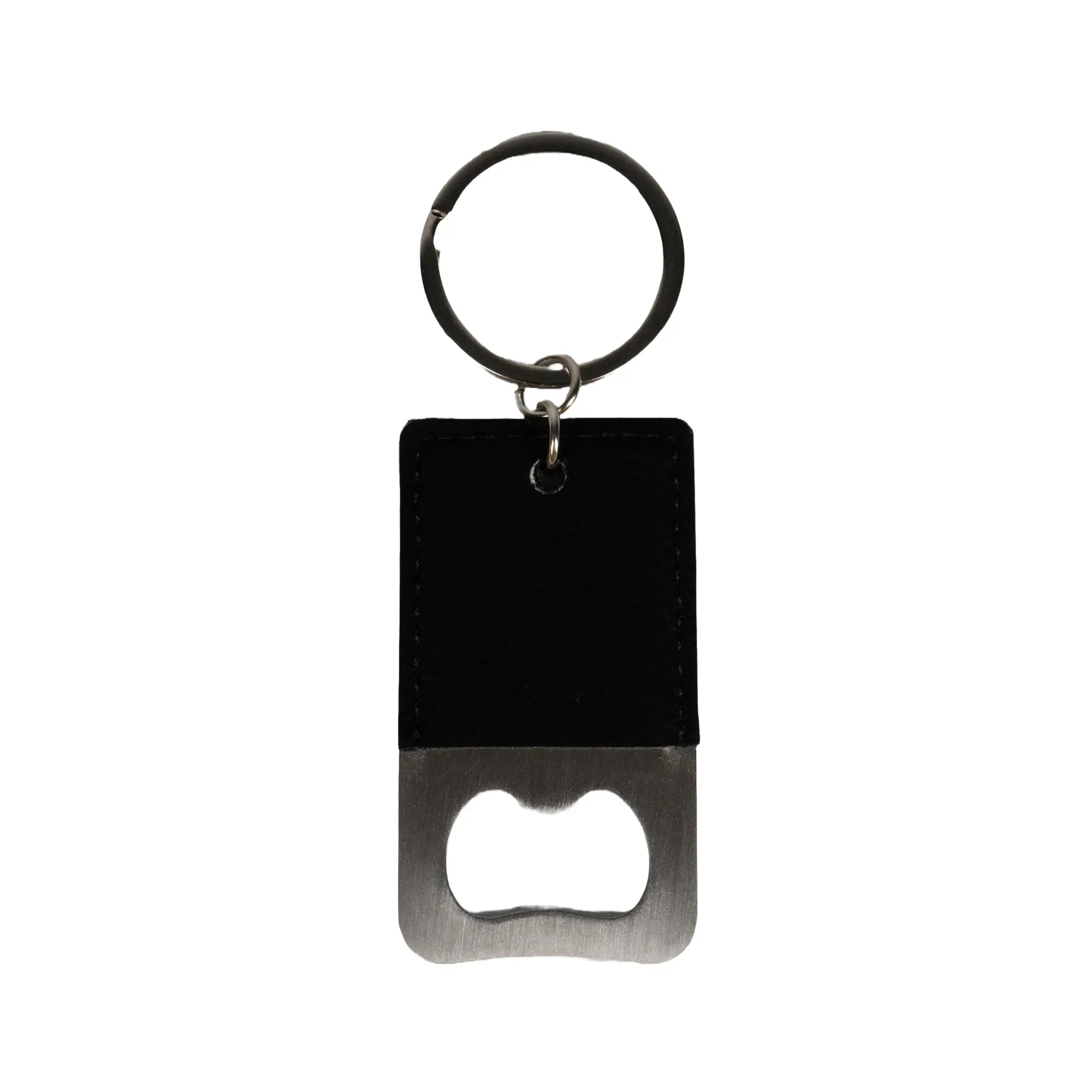 Laser Edelstahl-Flaschenöffner-Schlüsselanhänger mit Kunstleder-Beschichtung div. Farben