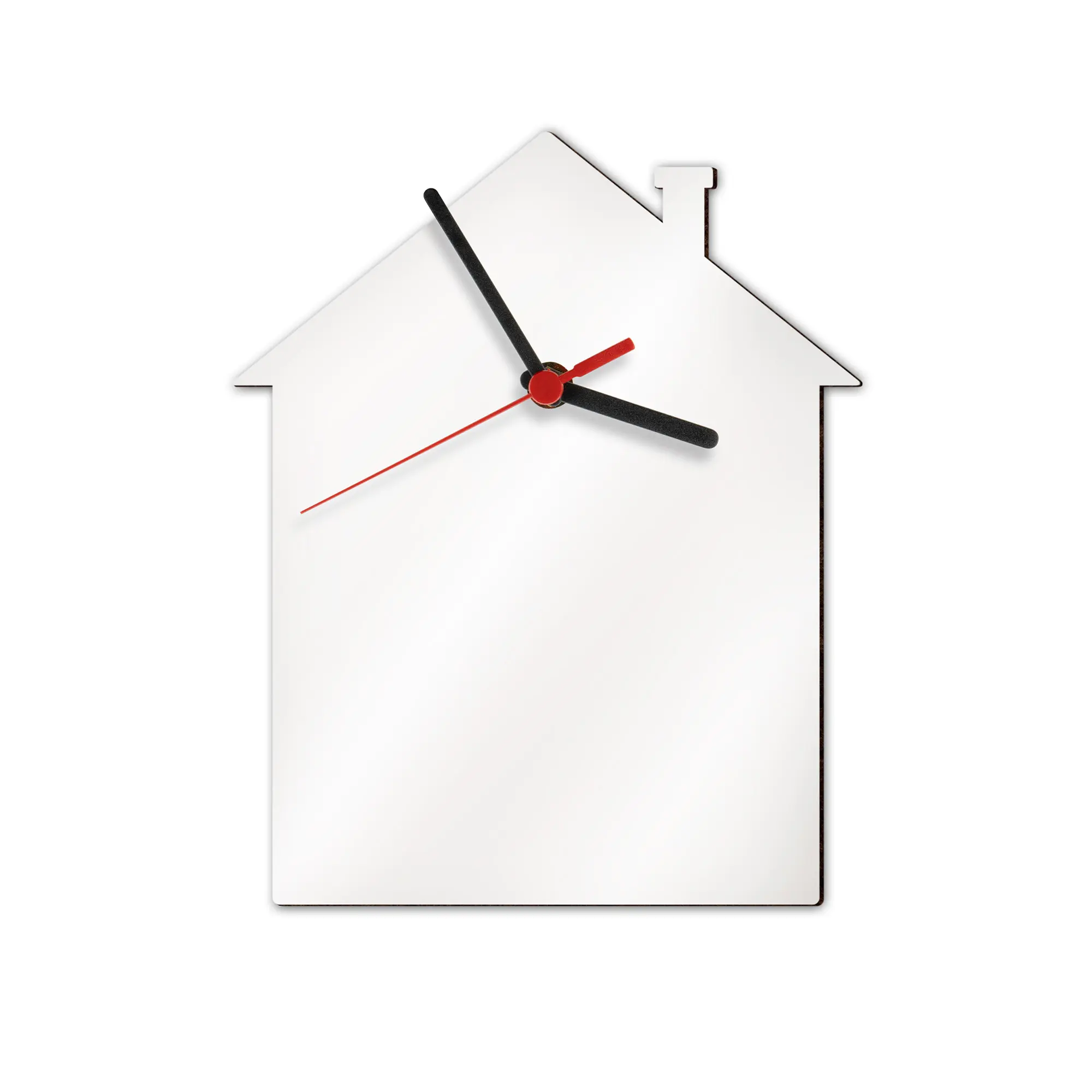 Sublistar® MDF Wanduhr Hausdesign, 23 x 19 cm, 3 mm stark, inkl. Uhrwerk und Zeiger