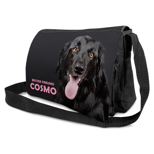 Sublistar® Schultertasche MAILAND mit wechselbarer Lasche,  Schwarz