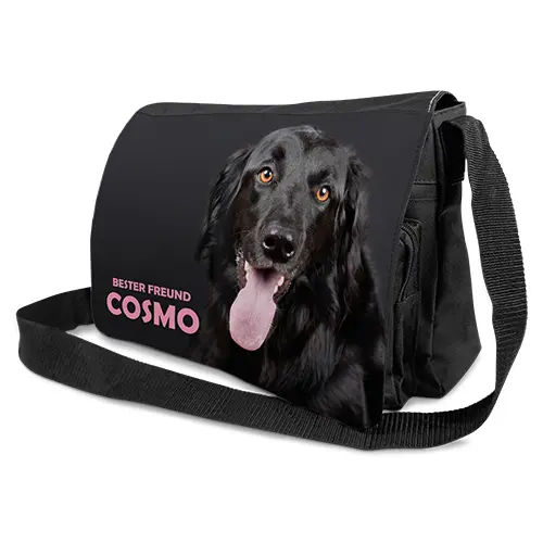 Sublistar® Schultertasche MAILAND mit wechselbarer Lasche,  Schwarz