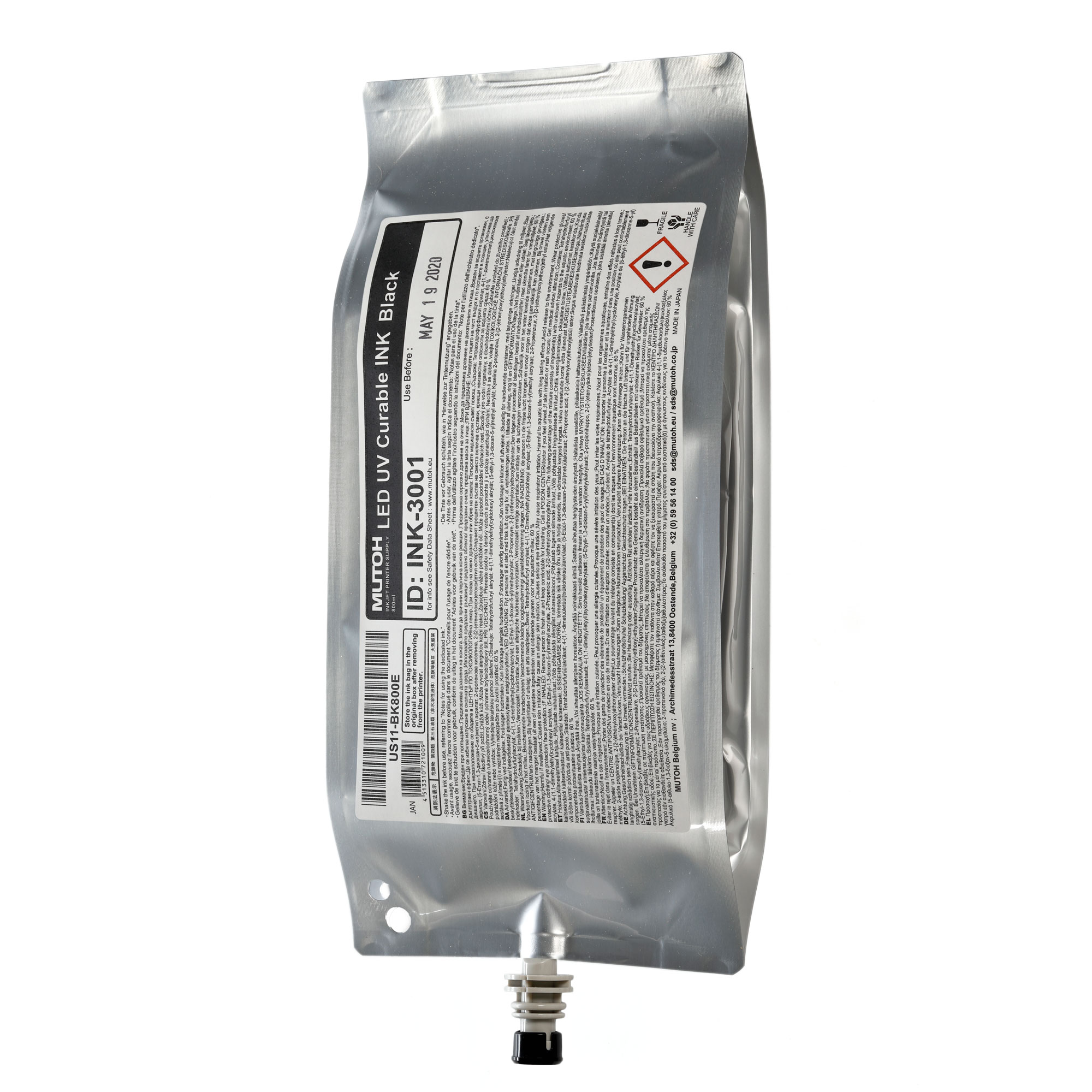 US11 Flex LED UV Ink, diverses couleurs, sachet de 800 ml