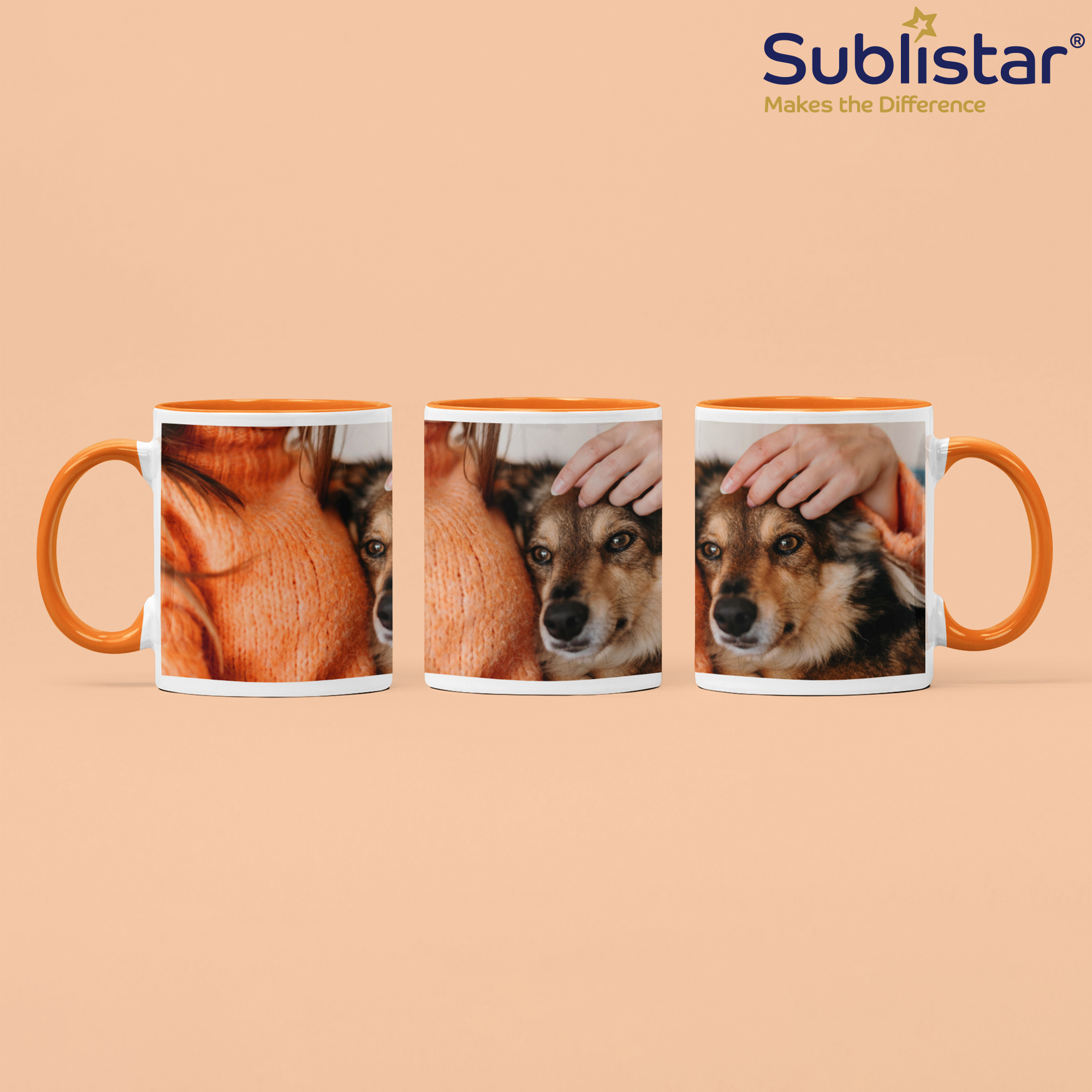 Ceramic mug TWO TONES & HANDLE 11oz, Sublistar®-Coating, various colours