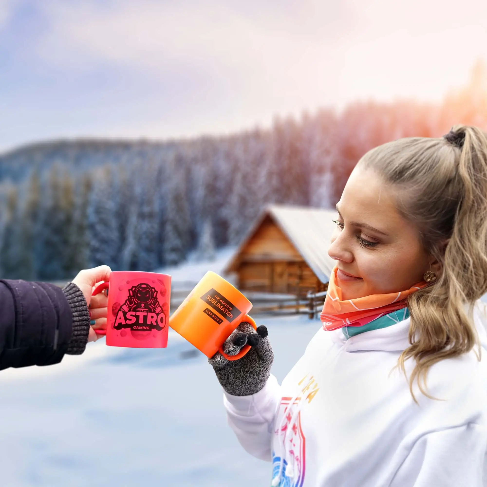 Keramiktasse 11oz mit Neonoberfläche, div. Farben