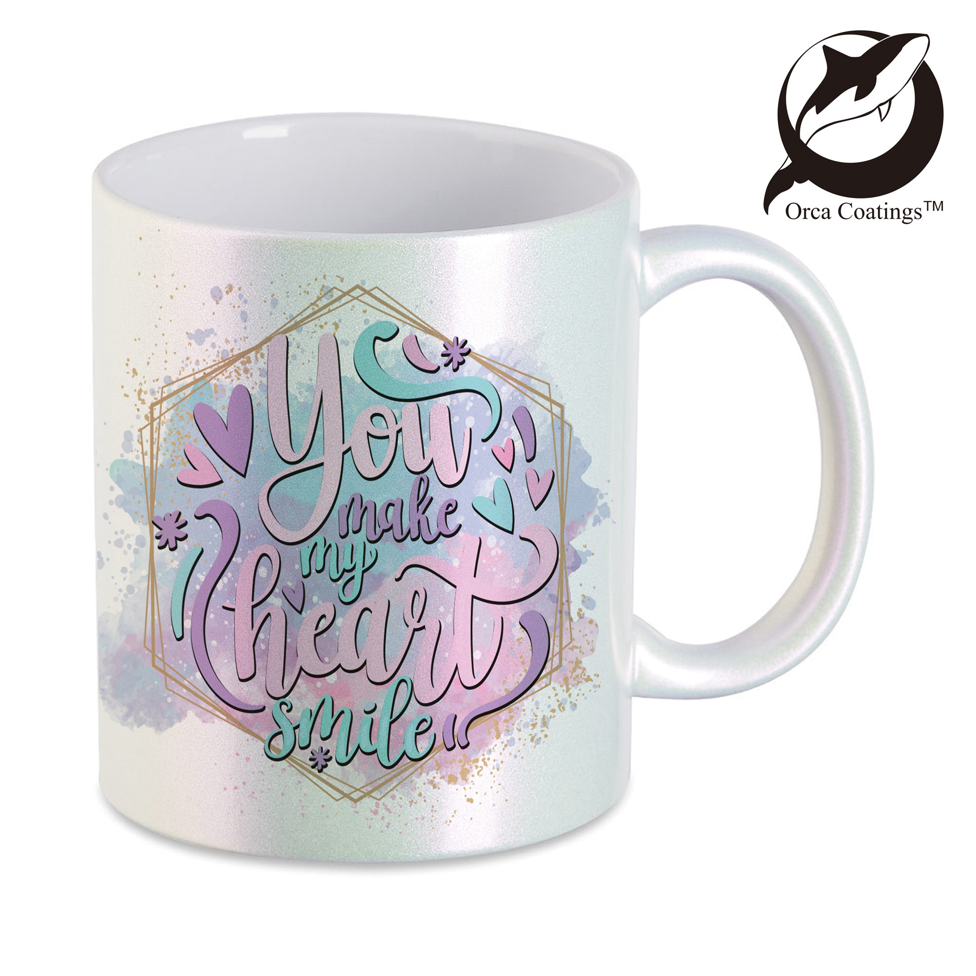 Tasse en céramique LENA-PM-, effet de nacre, 11oz, Orca™ Coating, diverses couleurs